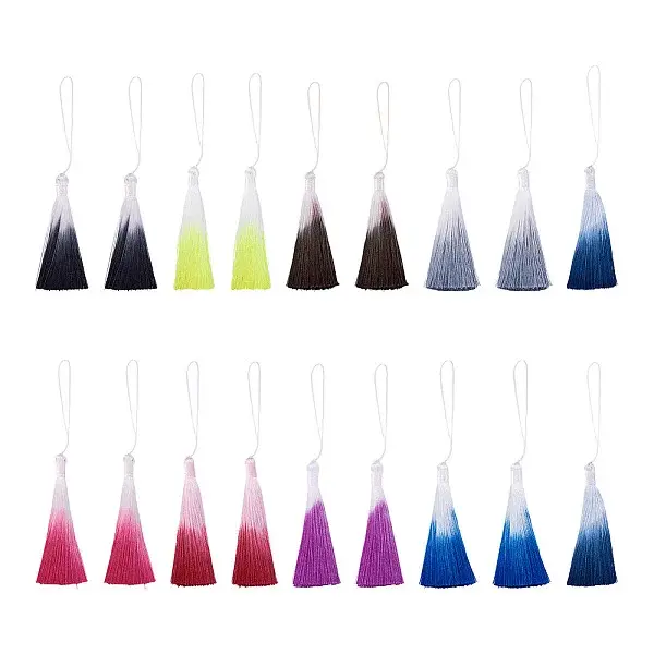 27Pcs 9 Colors Polyester Tassel Big Pendants