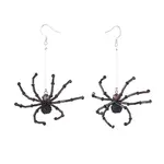 Glass Seed Braided Spider Long Dangle Earrings