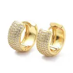 Brass Micro Pave Cubic Zirconia Hoop Earrings