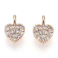 Brass Micro Pave Cubic Zirconia Charms