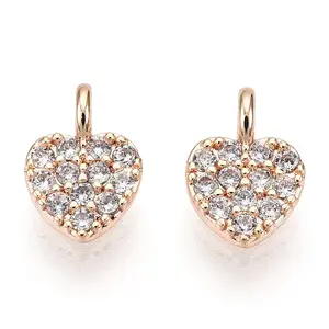 Brass Micro Pave Cubic Zirconia Charms