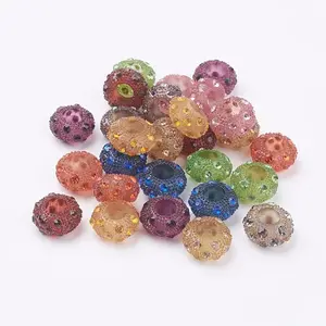 Resin Rhinestone European Beads
