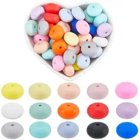 150Pcs 15 Colors Rondelle Silicone Focal Beads