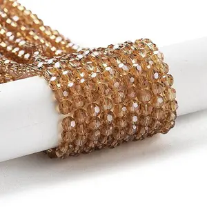 Electroplate Transparent Glass Beads Strands