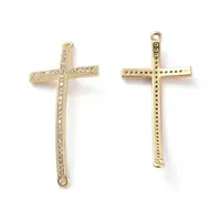 Brass Micro Pave Cubic Zirconia Links connectors