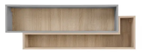 Nástěnná police baxter - šedá, dub biscuit