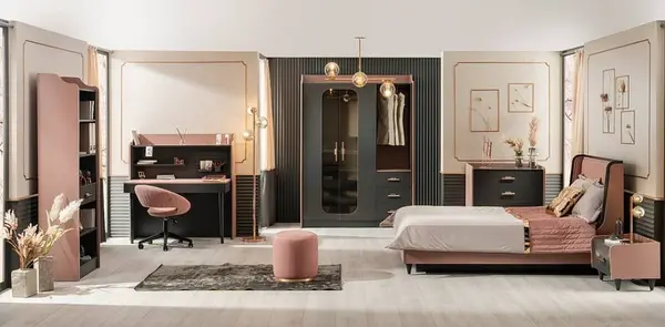 Studentský pokoj khalisa - růžová, černá