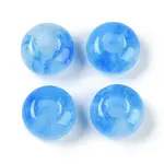 Resin European Beads with Glitter Powder