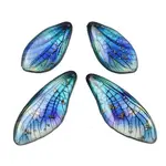 4Pcs Transparent Epoxy Resin Butterfly Wings Pendants