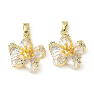 Brass Micro Pave Cubic Zirconia Pendants