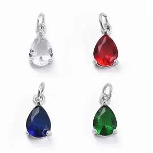 Brass Micro Pave Cubic Zirconia Pendants