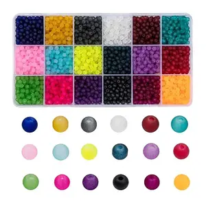 18 Colors Transparent Glass Beads