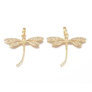 Brass Micro Pave Cubic Zirconia Pendants
