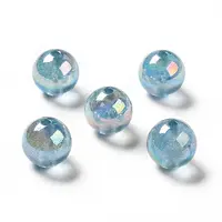 UV Plating Transparent Rainbow Iridescent Acrylic Beads