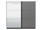 Šatní skříň s posuvnými dveřmi a zrcadlem catalina 220 - šedá