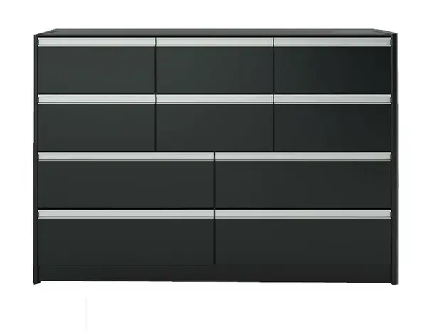 Velká komoda s 10 šuplíky cloud 048 - černá/hnědá