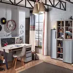 Malá pracovna lincoln - dub/dub modrý/tmavě modrá