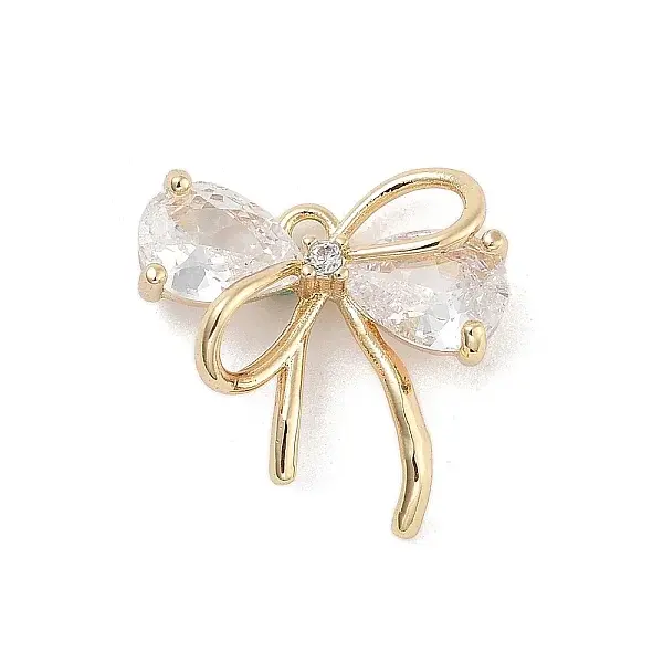 Brass with Clear Cubic Zirconia Pendants