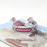 Polyester Braided Rhombus Pattern Cord Bracelet