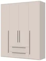 Čtyřdveřová šatní skříň se zásuvkami baptiste - béžová