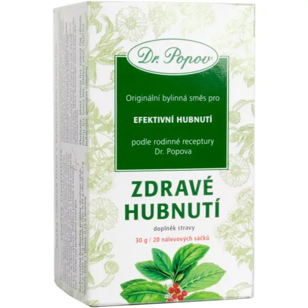 Dr. Popov Zdravé hubnutí bylinný čaj pro podporu hubnutí 20 ks