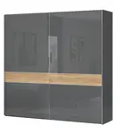 Široká šatní skříň 2d orfea - šedá/ořech pacific