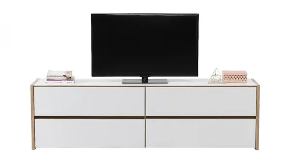 Televizní stolek embra - dub artisan/bílý lesk