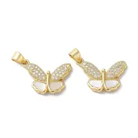 Brass Micro Pave Clear Cubic Zirconia Pendants