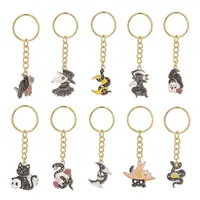 Halloween Theme Alloy Enamel Pendant Keychain