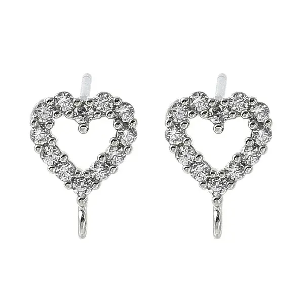 Brass Micro Cubic Zirconia Stud Earring Findings