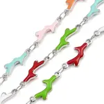304 Stainless Steel Enamel Coral Link Chains