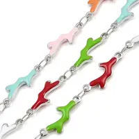 304 Stainless Steel Enamel Coral Link Chains