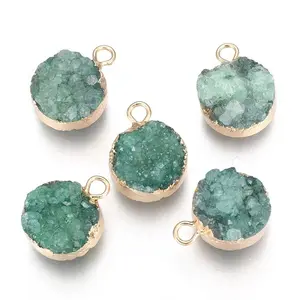 Natural Druzy Agate Pendants