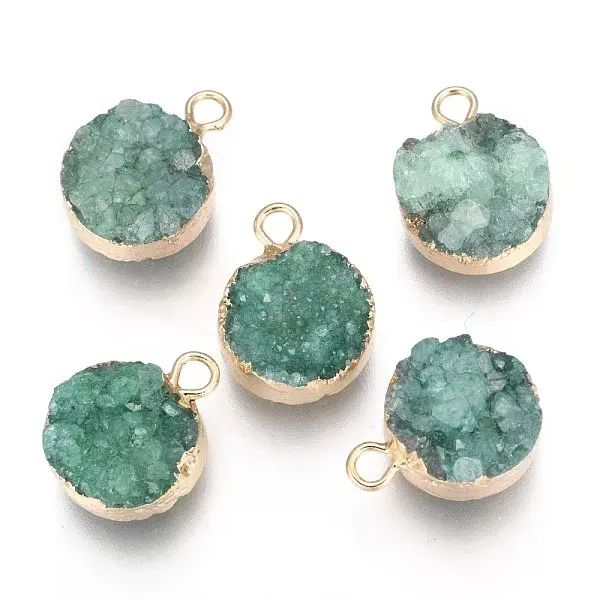 Natural Druzy Agate Pendants