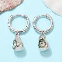 Brass Cubic Zirconia Hoop Earrings