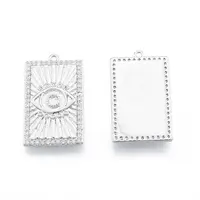 Brass Micro Pave Cubic Zirconia Pendant Rhinestone Settings