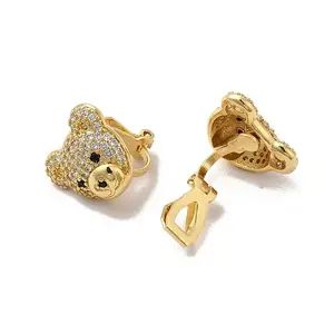 Rack Plating Brass Micro Pave Cubic Zirconia Clip-on Earring