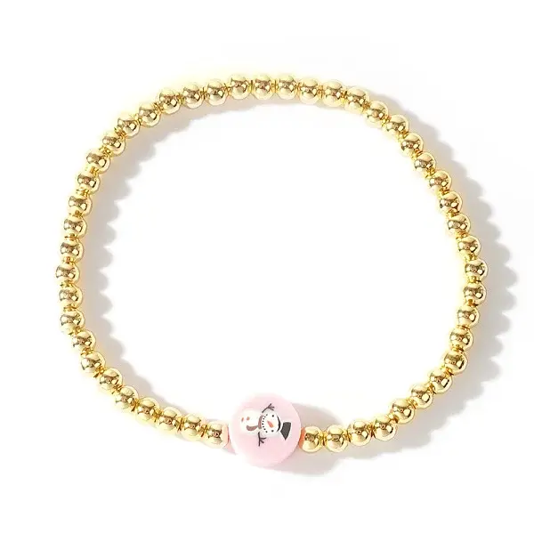Christmas Brass Beaded Stretch Bracelets