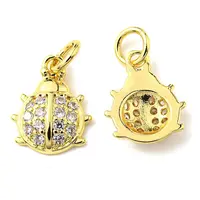 Rack Plating Brass Micro Pave Cubic Zirconia Charms