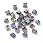 100Pcs Transparent Electroplate Glass Beads