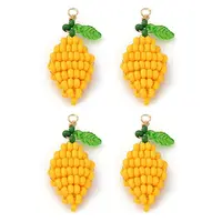 Glass Seed Beaded Lemon Pendants
