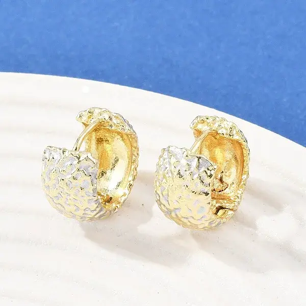 Brass Enamel Hoop Earrings