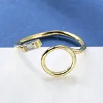 Brass Micro Pave Clear Cubic Zirconia Cuff Rings