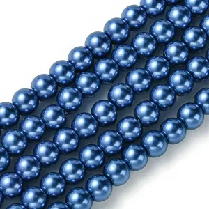 Eco-Friendly Dyed Glass Pearl Beads Strands