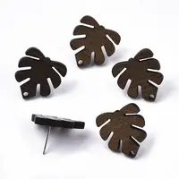 Tropical Theme Walnut Wood Stud Earring Findings