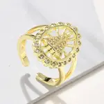 Brass Micro Pave Cubic Zirconia Cuff Rings