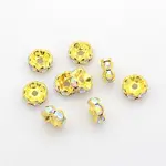 Brass Rhinestone Spacer Beads
