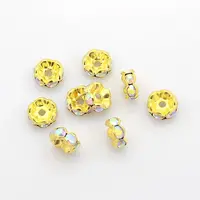 Brass Rhinestone Spacer Beads