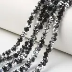Electroplate Transparent Glass Beads Strands