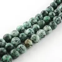 Dyed Natural Sesame Jasper Round Beads Strands